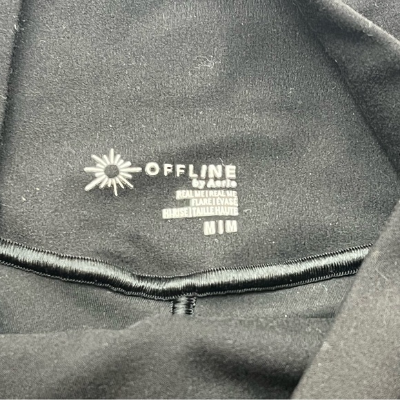 Offline by Aerie Real Me Flare‎ Crossover Leggings Womens Size Medium Black - Picture 2 of 14